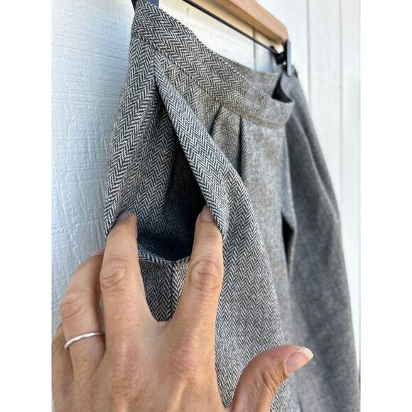 Gorgeous Vintage Midi Skirt, Tweed, Pockets, Front Pleat, Flat Back, Sz 12 - Picture 3 of 5